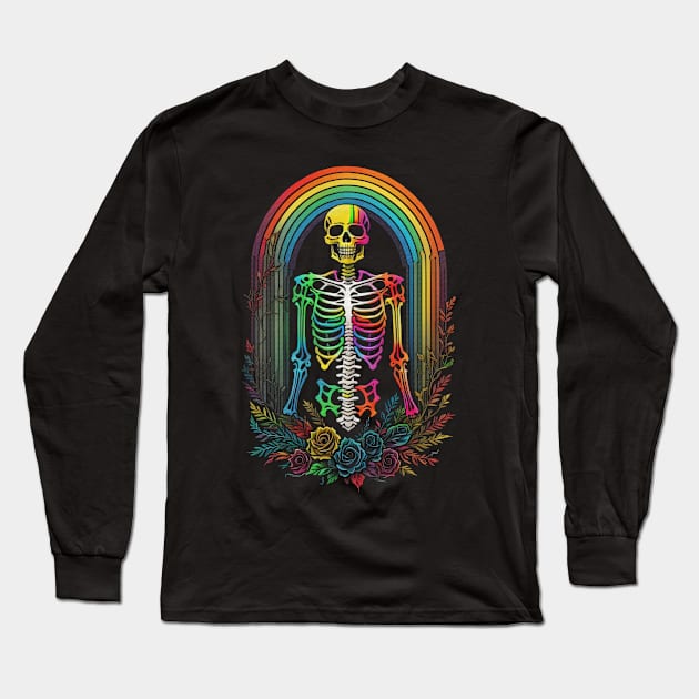 LGBTQ+ Skeleton Long Sleeve T-Shirt by DeathAnarchy